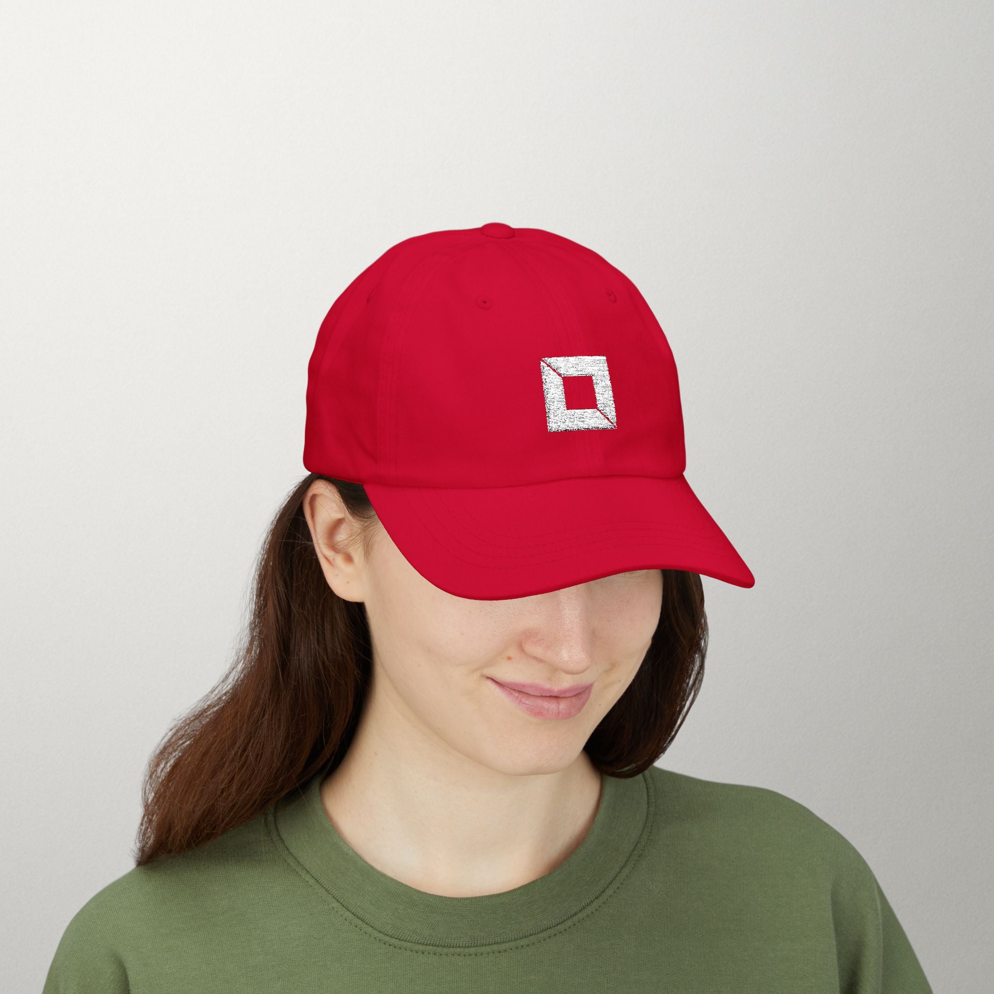 PredictBase Classic Dad Cap | White Embroidered PrediBot Edition