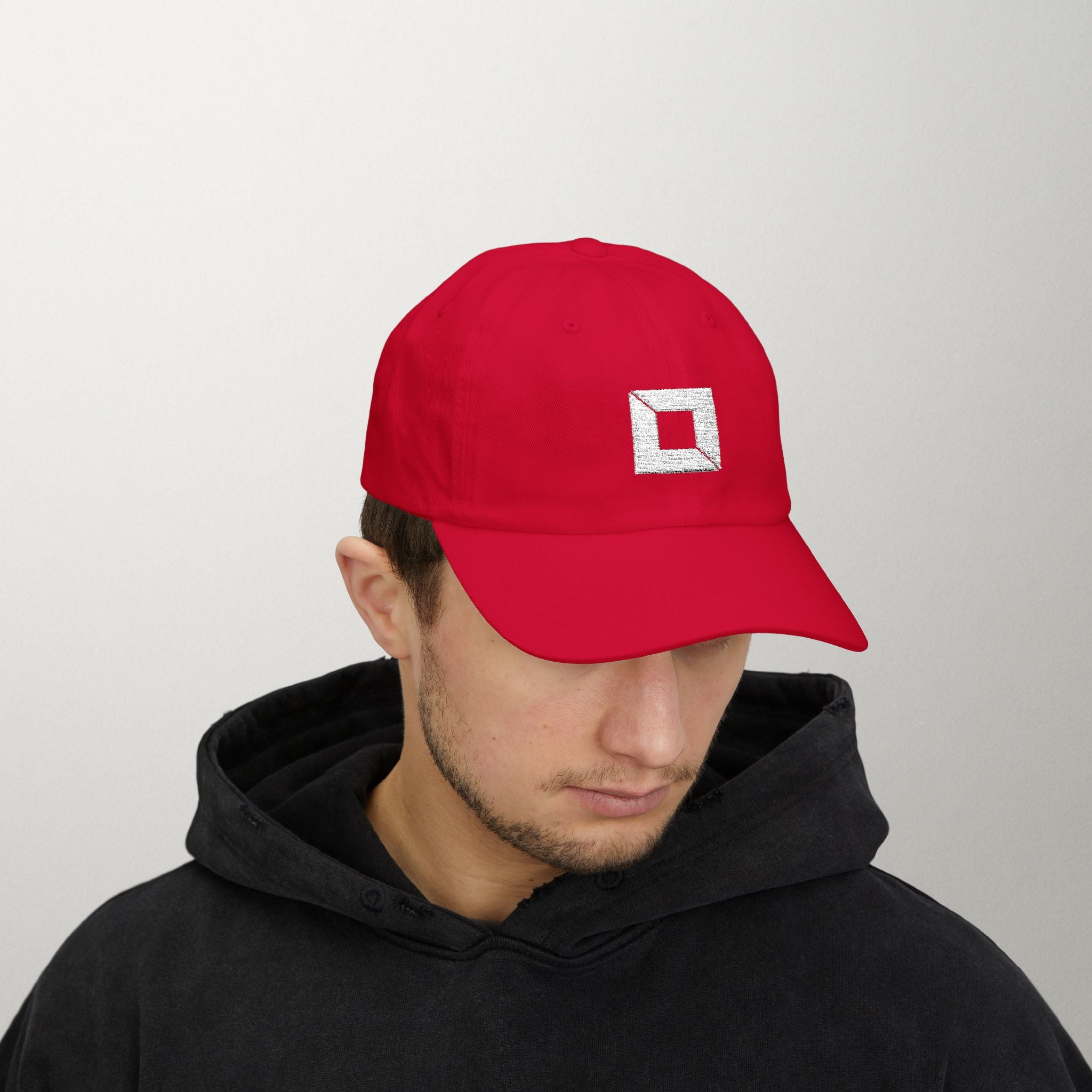 PredictBase Classic Dad Cap | White Embroidered PrediBot Edition