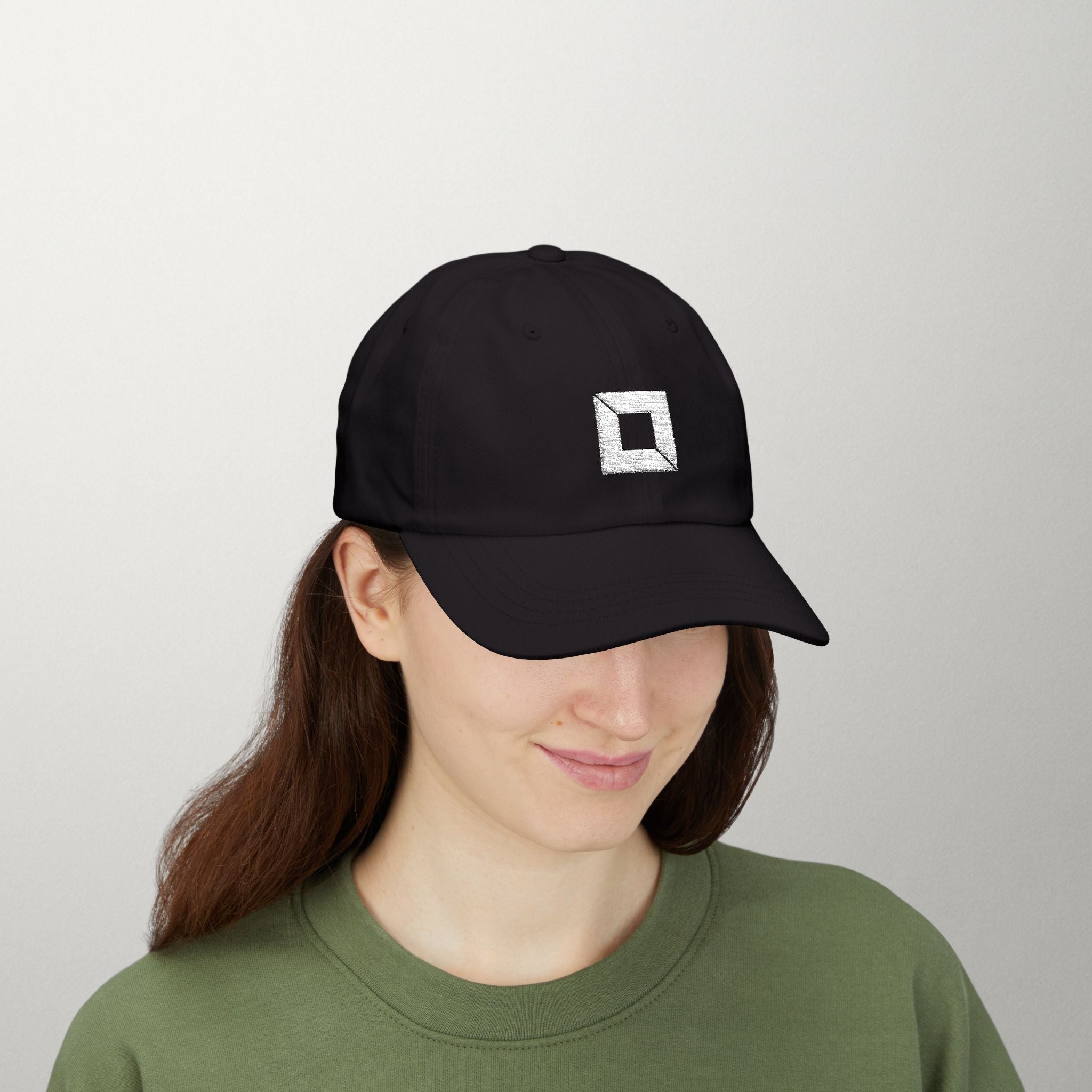 PredictBase Classic Dad Cap | White Embroidered PrediBot Edition