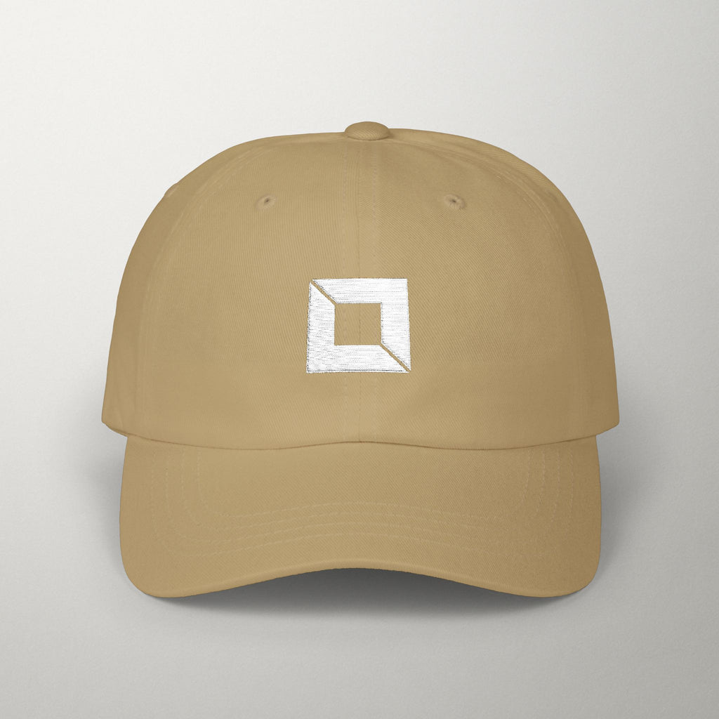 PredictBase Classic Dad Cap | White Embroidered PrediBot Edition