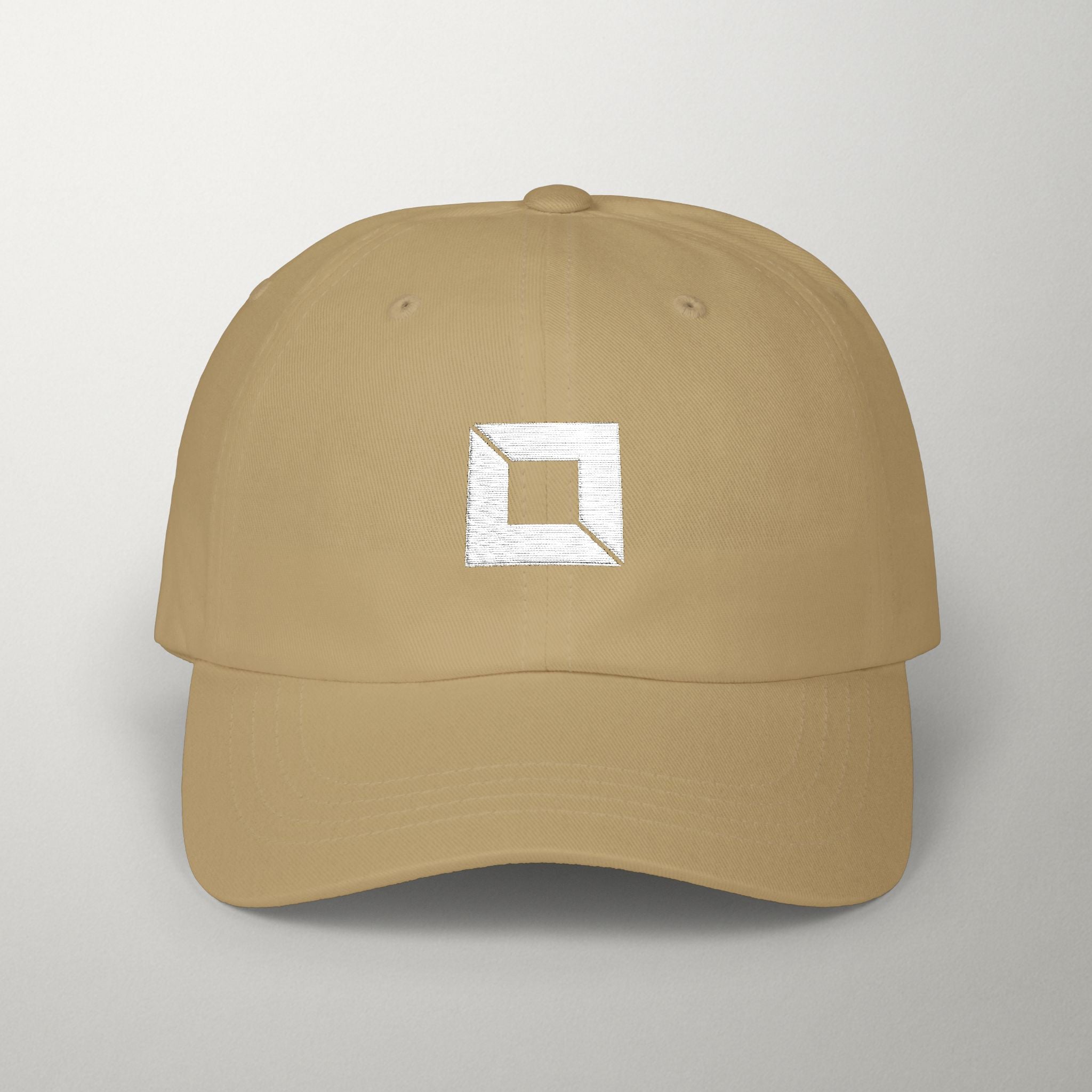 PredictBase Classic Dad Cap | White Embroidered PrediBot Edition