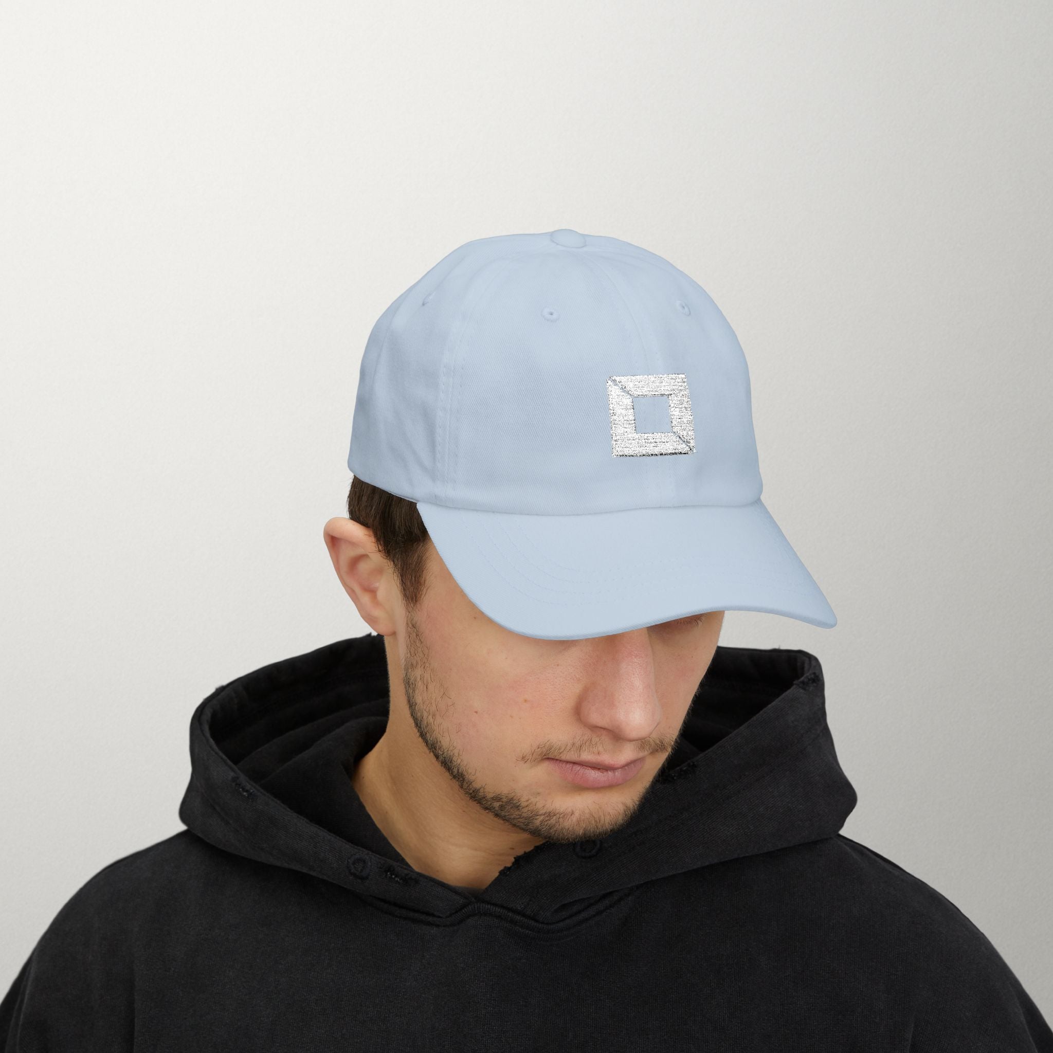 PredictBase Classic Dad Cap | White Embroidered PrediBot Edition