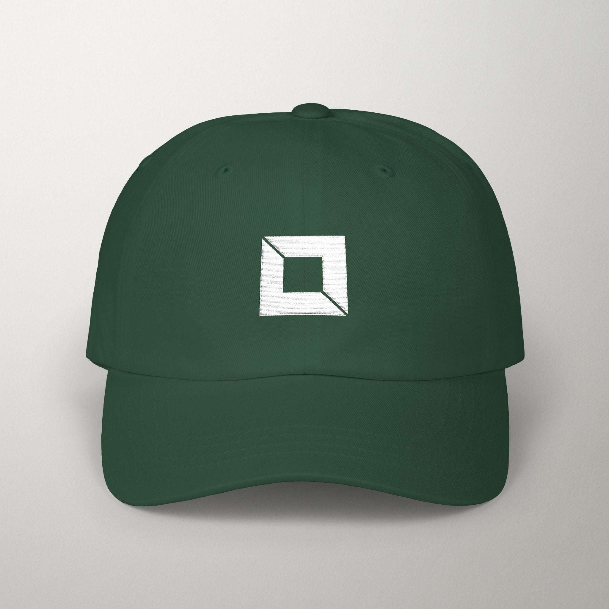PredictBase Classic Dad Cap | White Embroidered PrediBot Edition