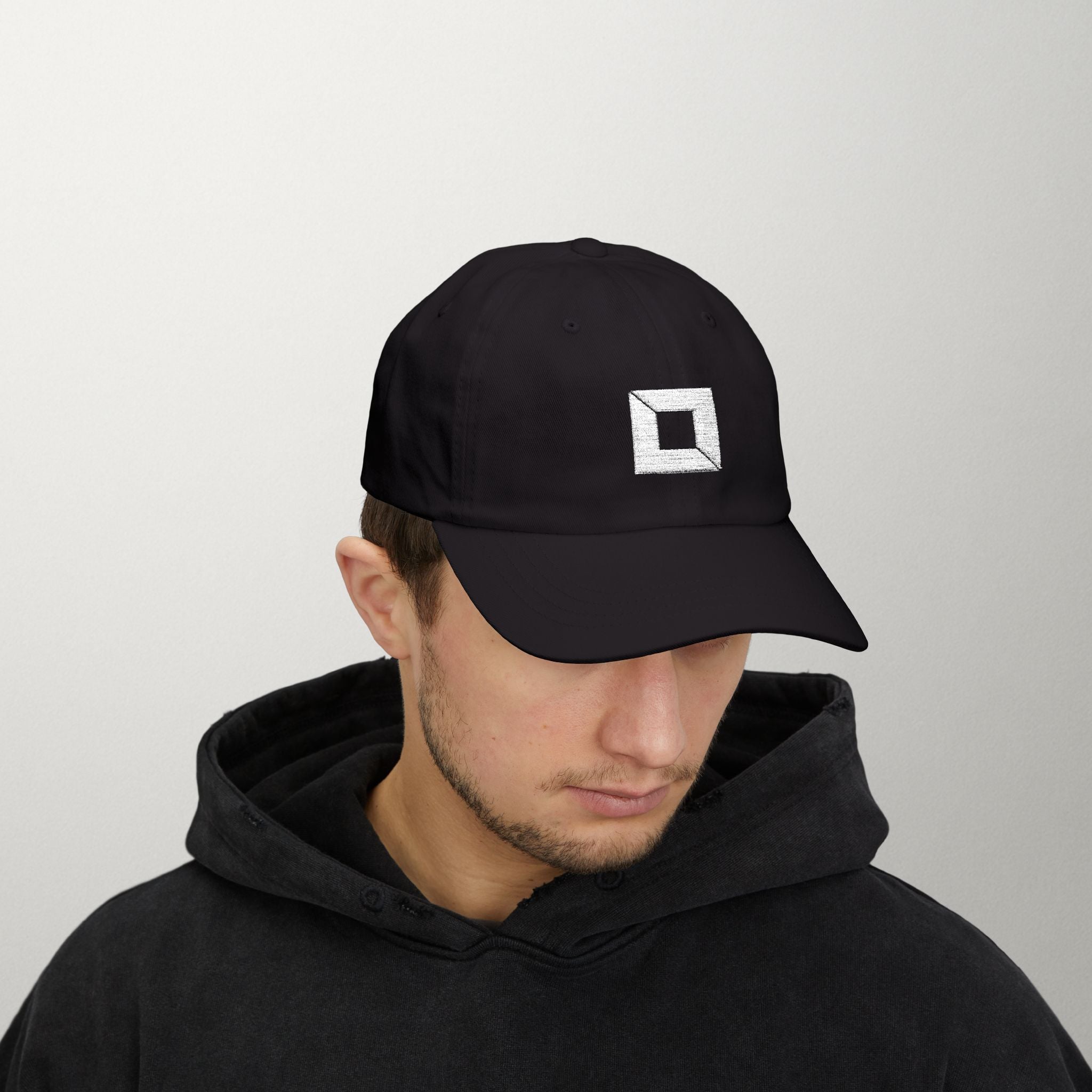PredictBase Classic Dad Cap | White Embroidered PrediBot Edition