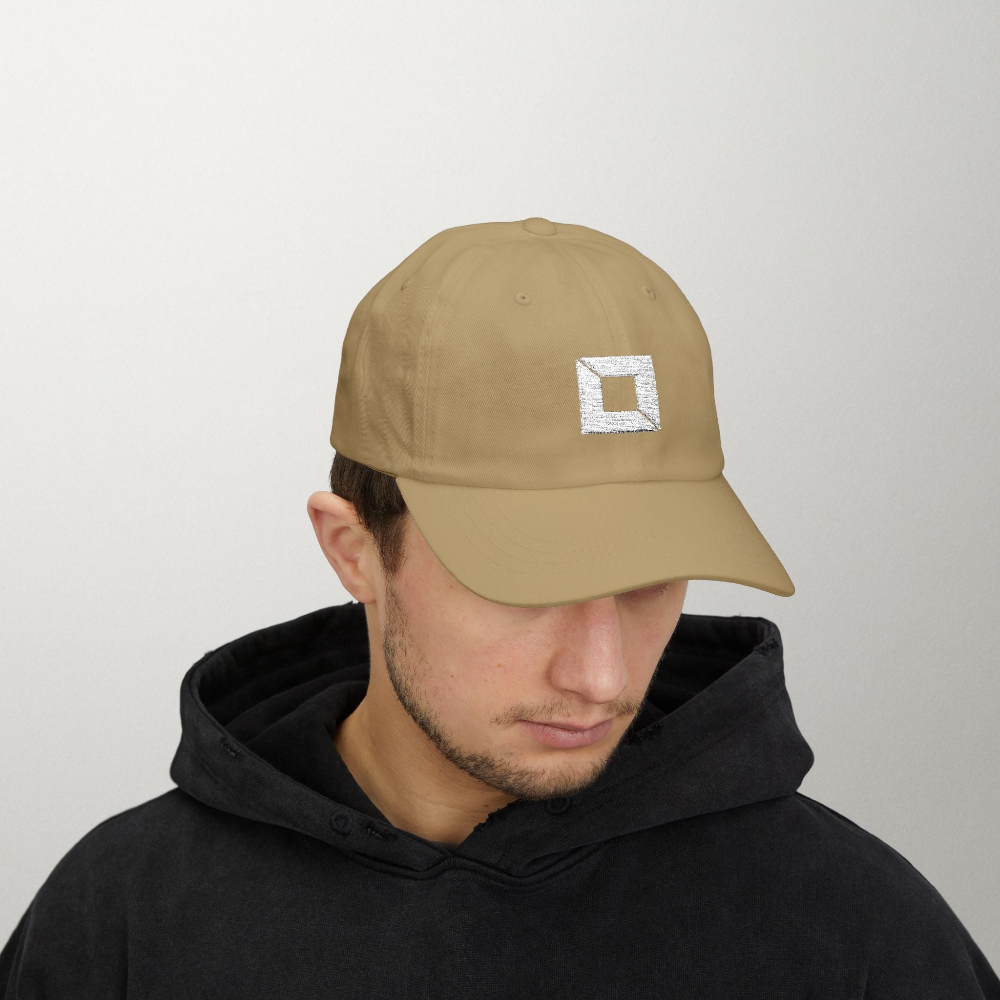 PredictBase Classic Dad Cap | White Embroidered PrediBot Edition