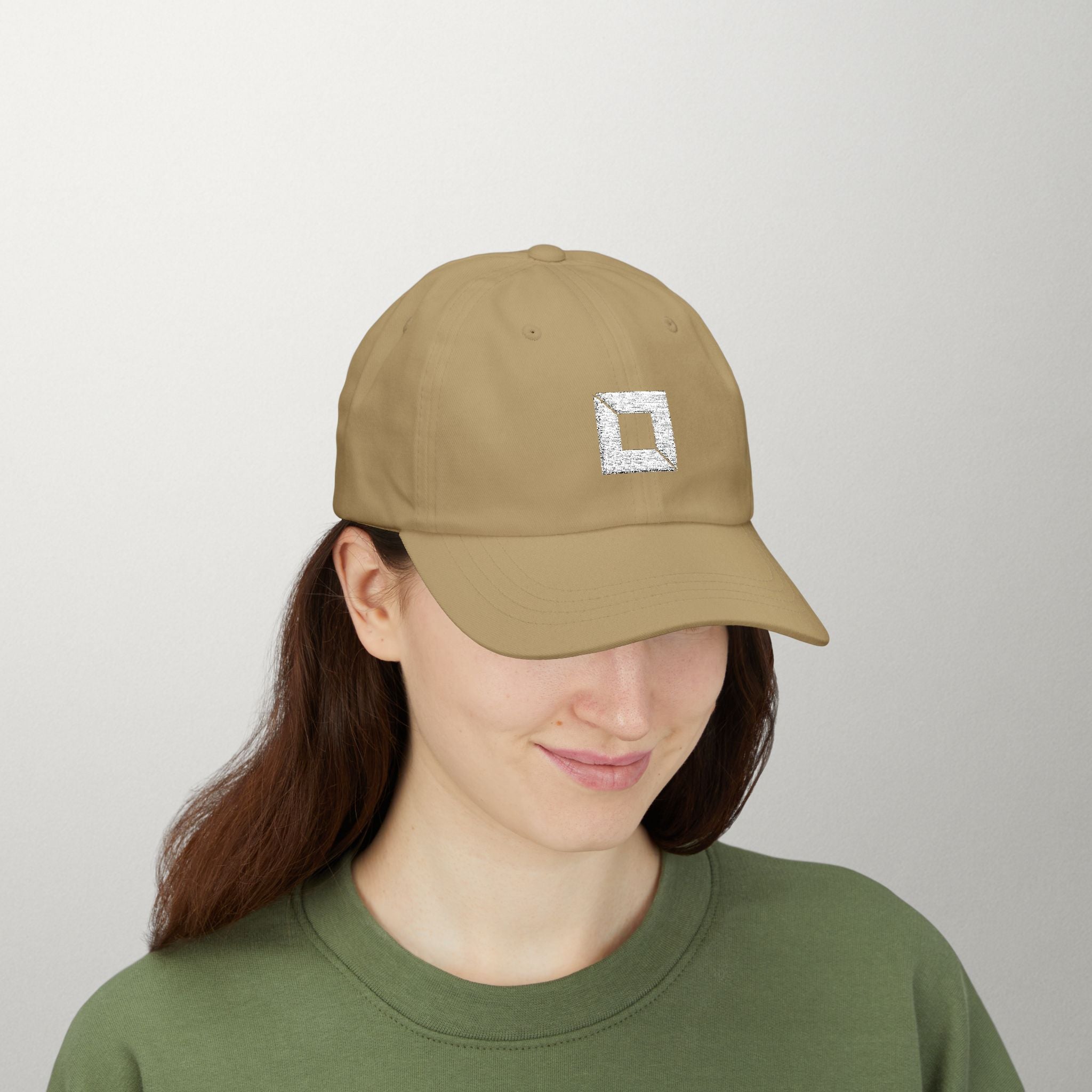 PredictBase Classic Dad Cap | White Embroidered PrediBot Edition