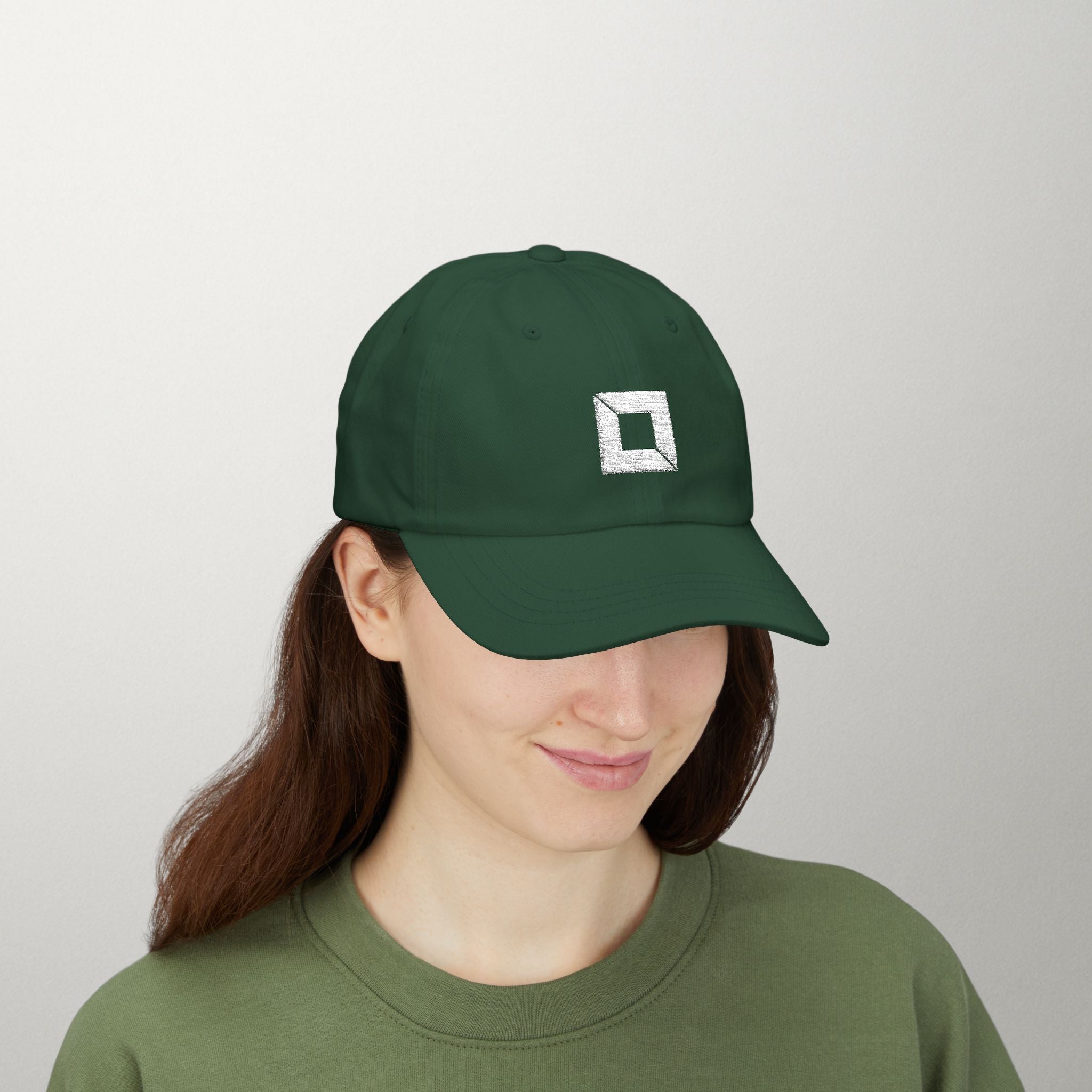 PredictBase Classic Dad Cap | White Embroidered PrediBot Edition
