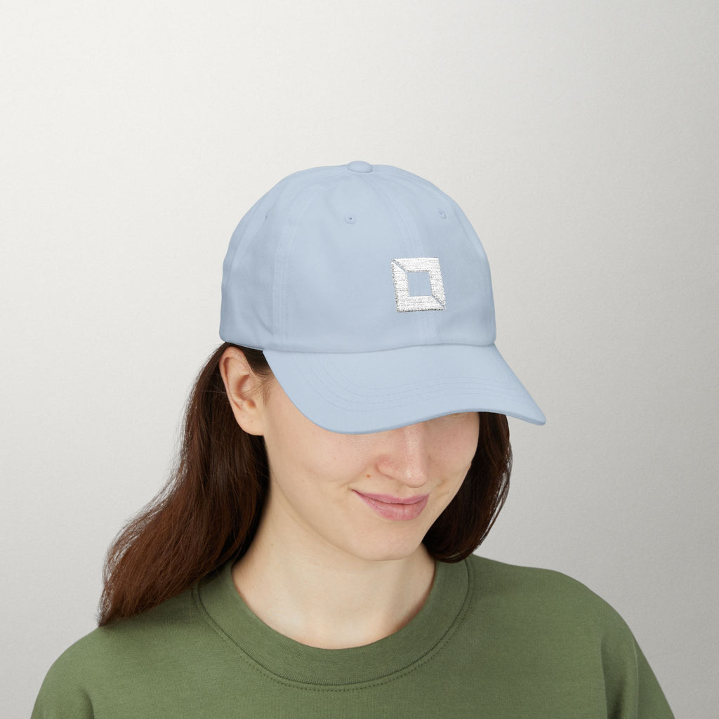 PredictBase Classic Dad Cap | White Embroidered PrediBot Edition