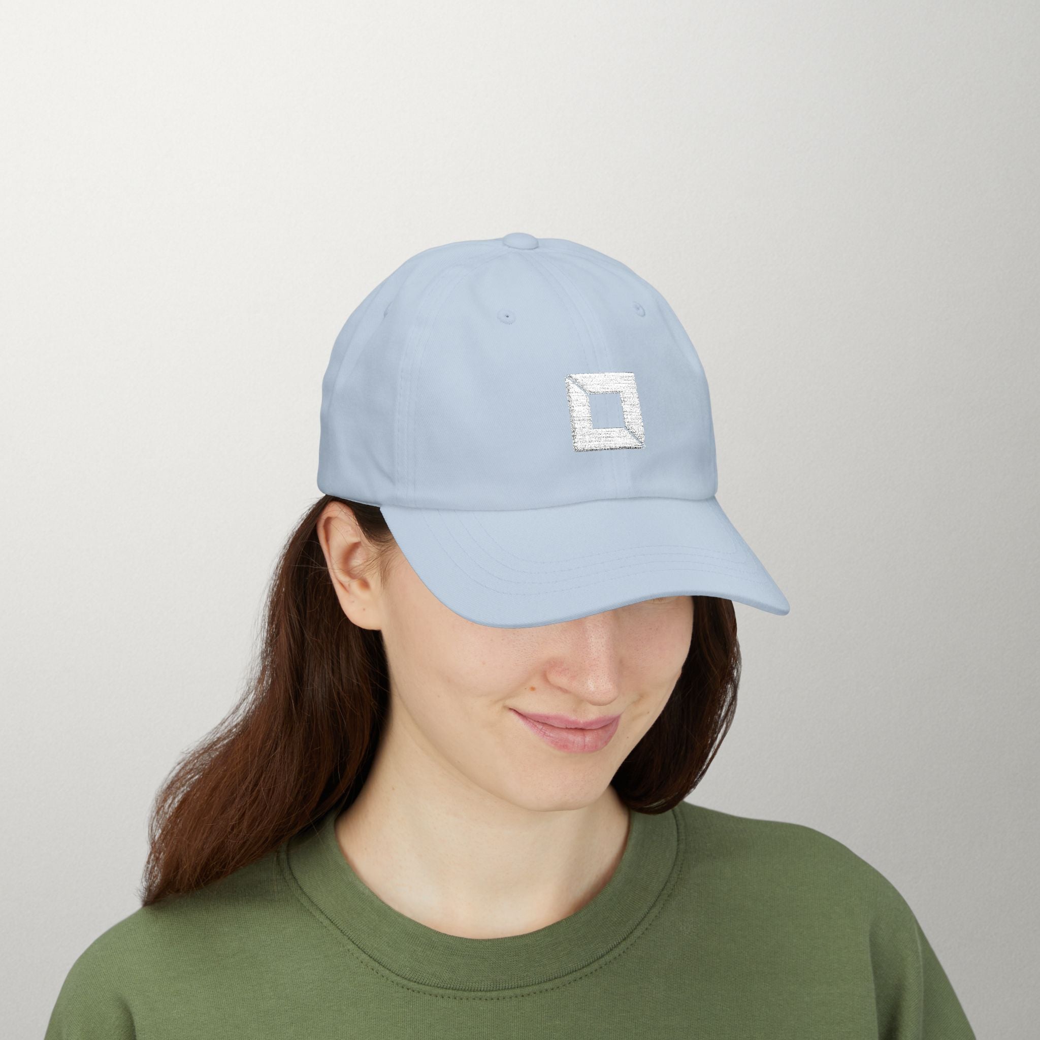 PredictBase Classic Dad Cap | White Embroidered PrediBot Edition