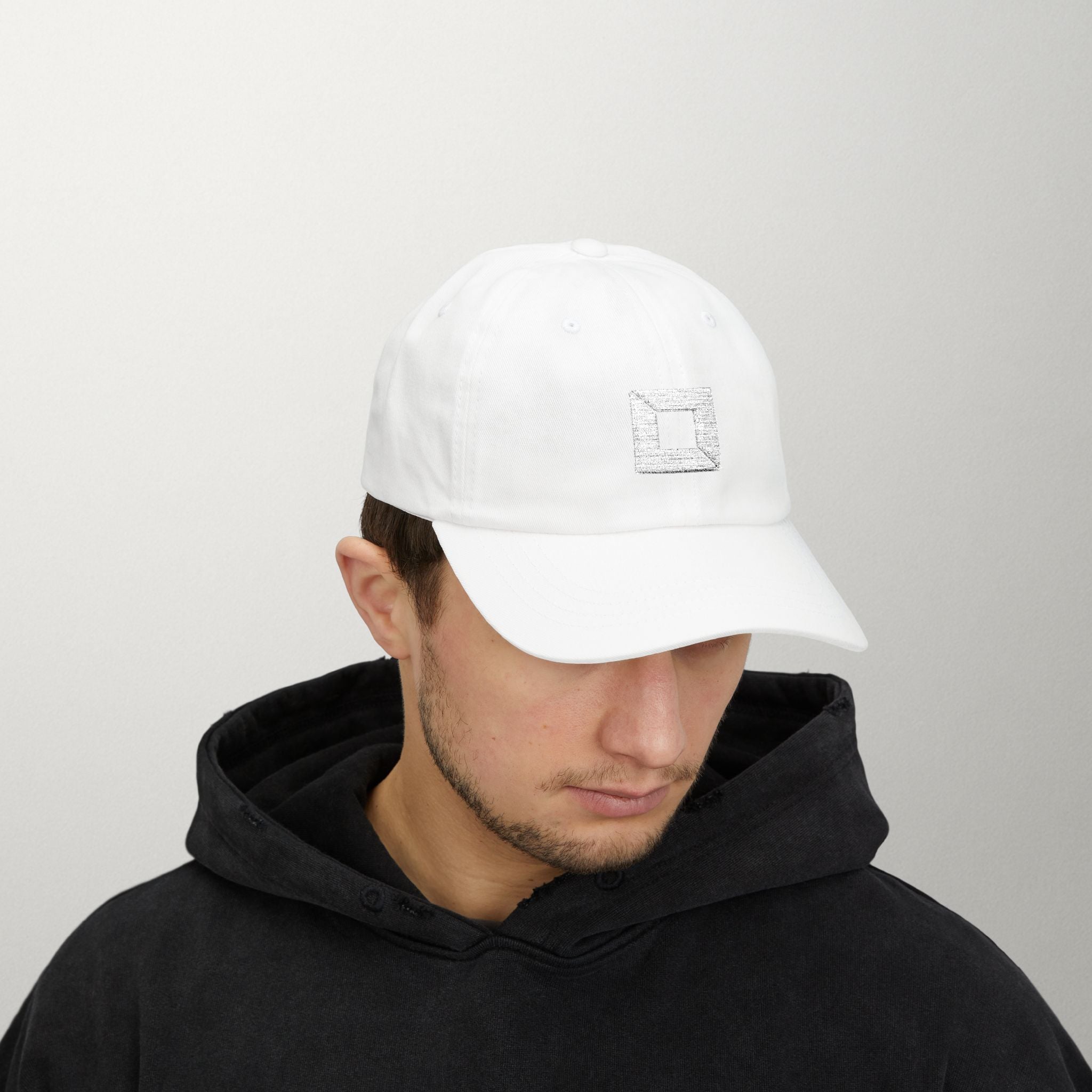 PredictBase Classic Dad Cap | White Embroidered PrediBot Edition