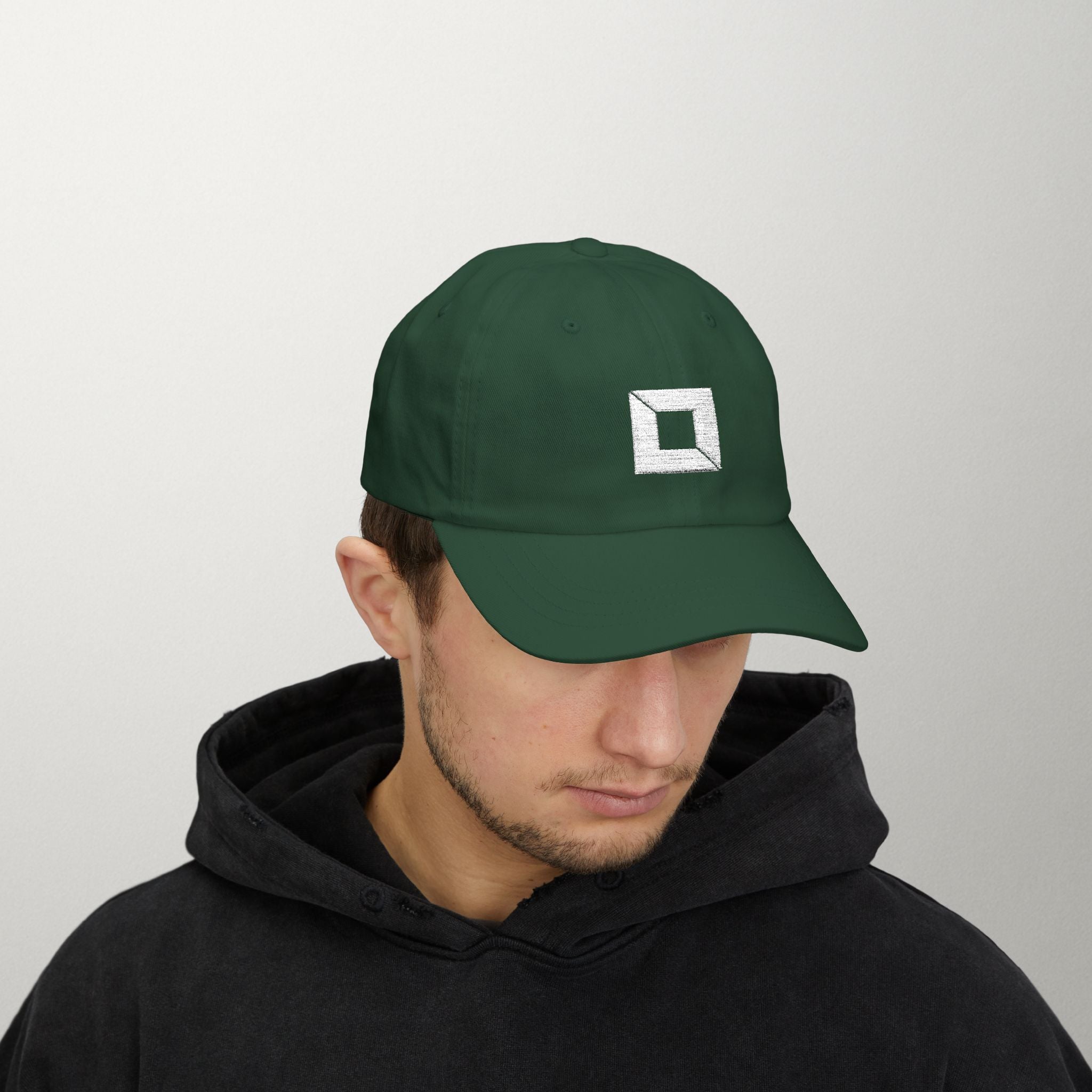 PredictBase Classic Dad Cap | White Embroidered PrediBot Edition