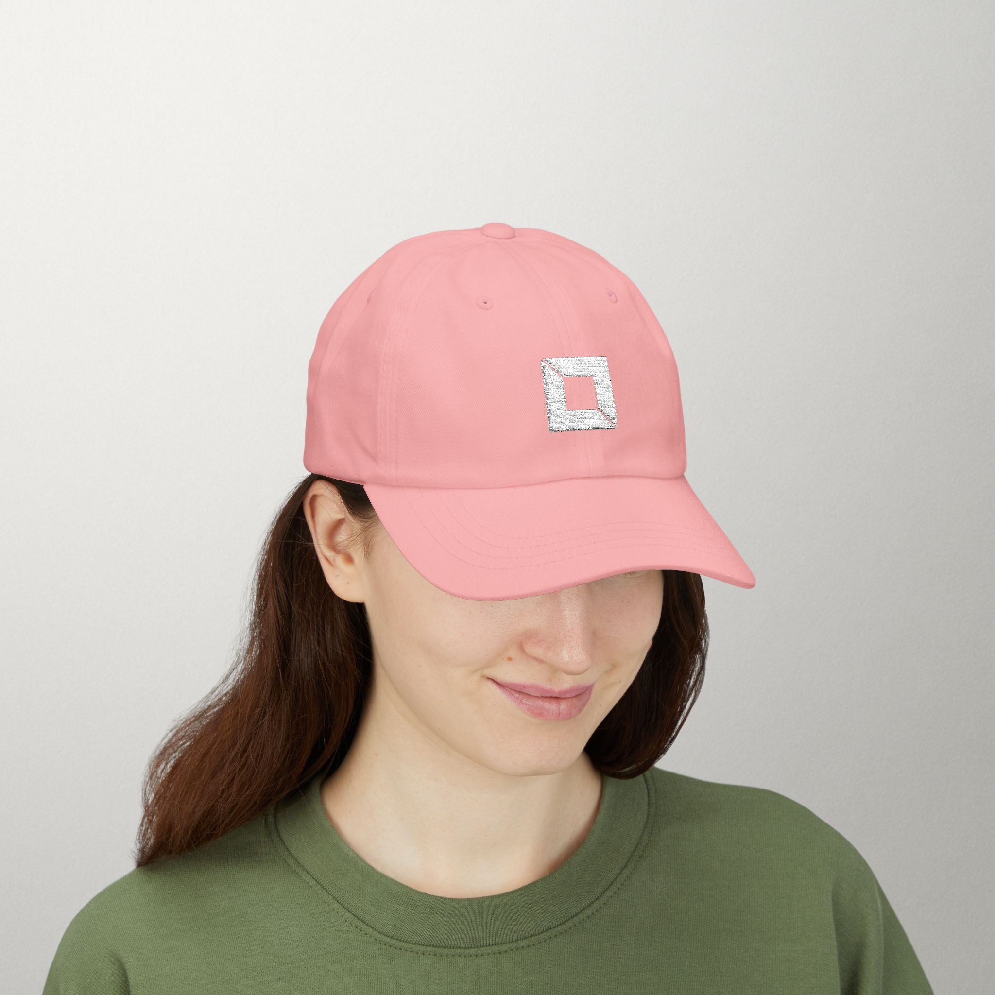 PredictBase Classic Dad Cap | White Embroidered PrediBot Edition