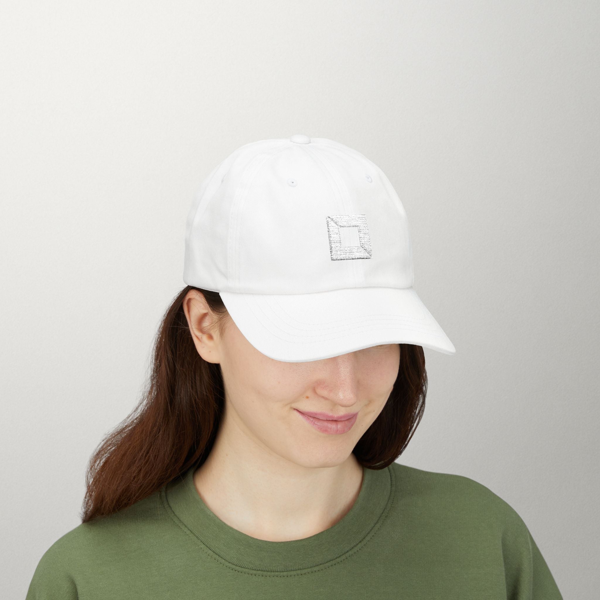 PredictBase Classic Dad Cap | White Embroidered PrediBot Edition