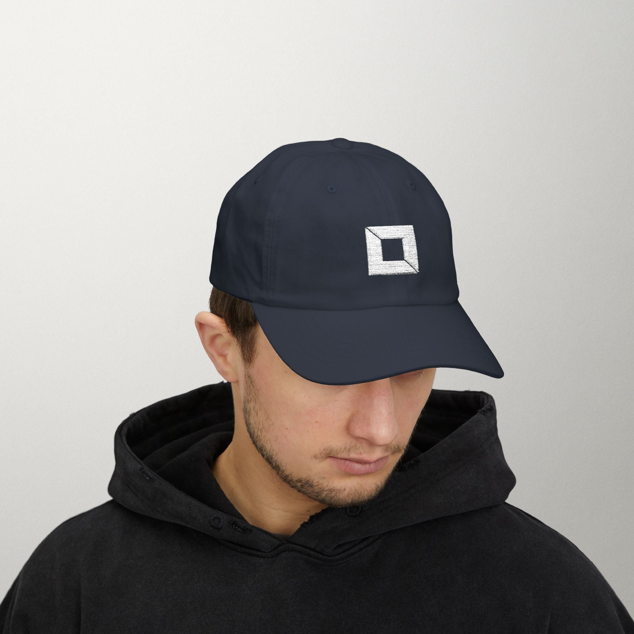 PredictBase Classic Dad Cap | White Embroidered PrediBot Edition