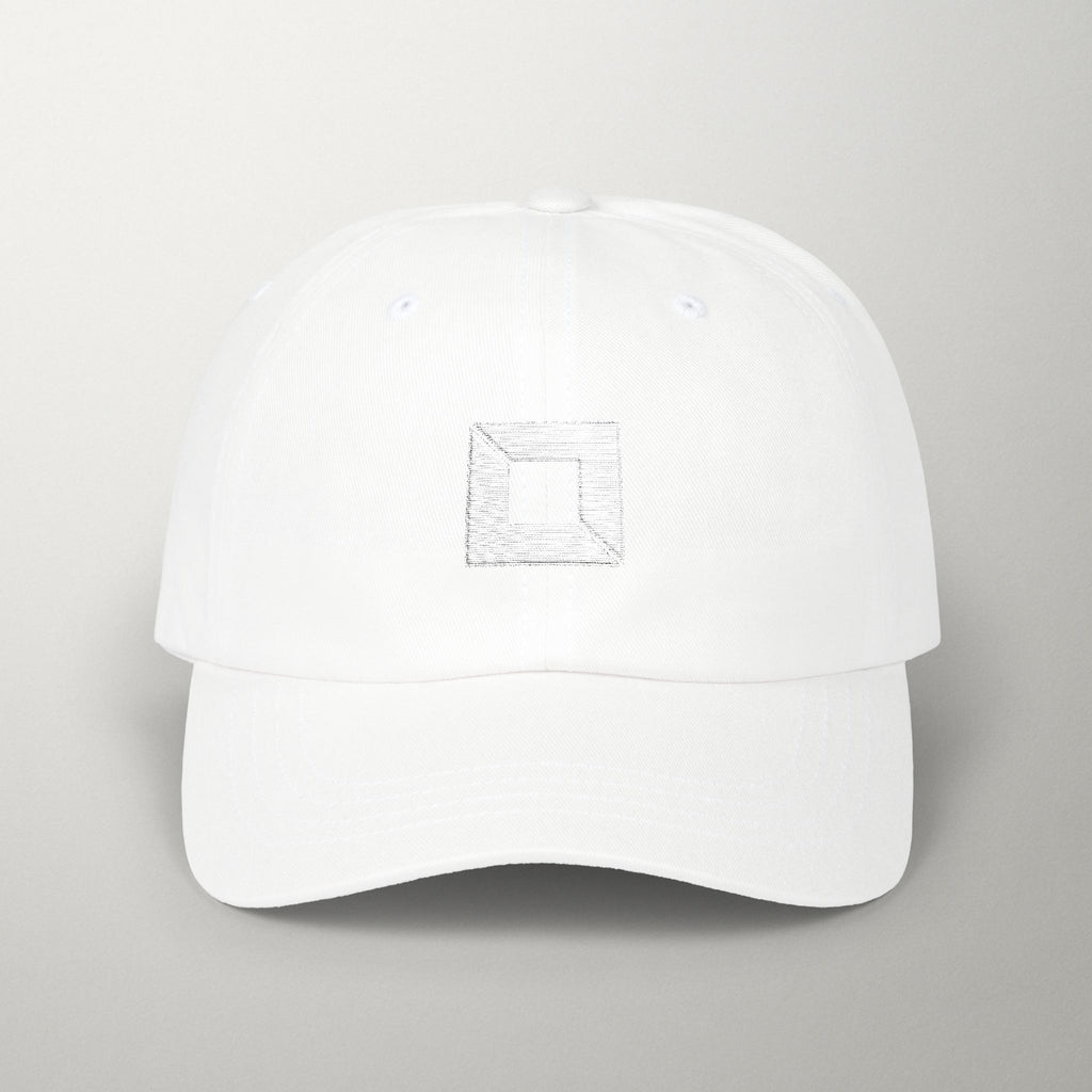 PredictBase Classic Dad Cap | White Embroidered PrediBot Edition