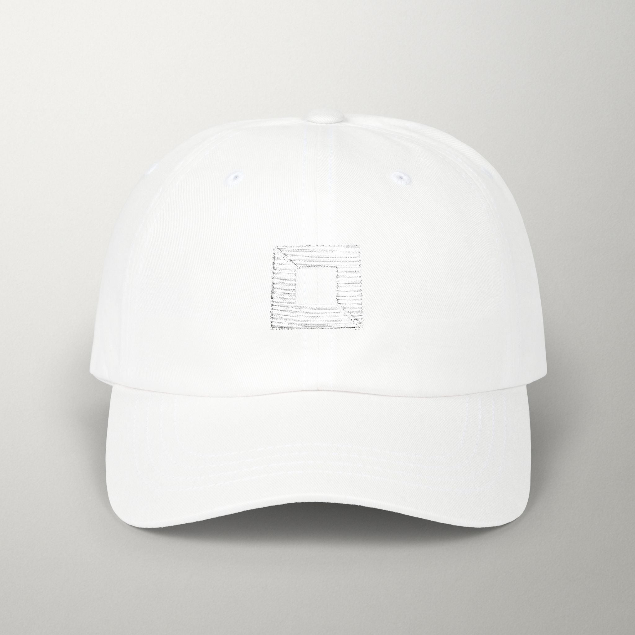 PredictBase Classic Dad Cap | White Embroidered PrediBot Edition